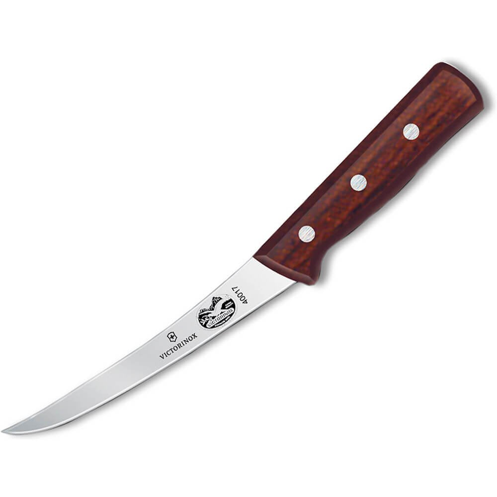 Victorinox Wood 6" Boning Knife, Curved Blade, Semi-stiff, Maple Handle