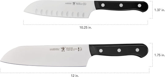 Henckels Solution 2-Pc Santoku Knife Set, Razor-Sharp, German Engineered
