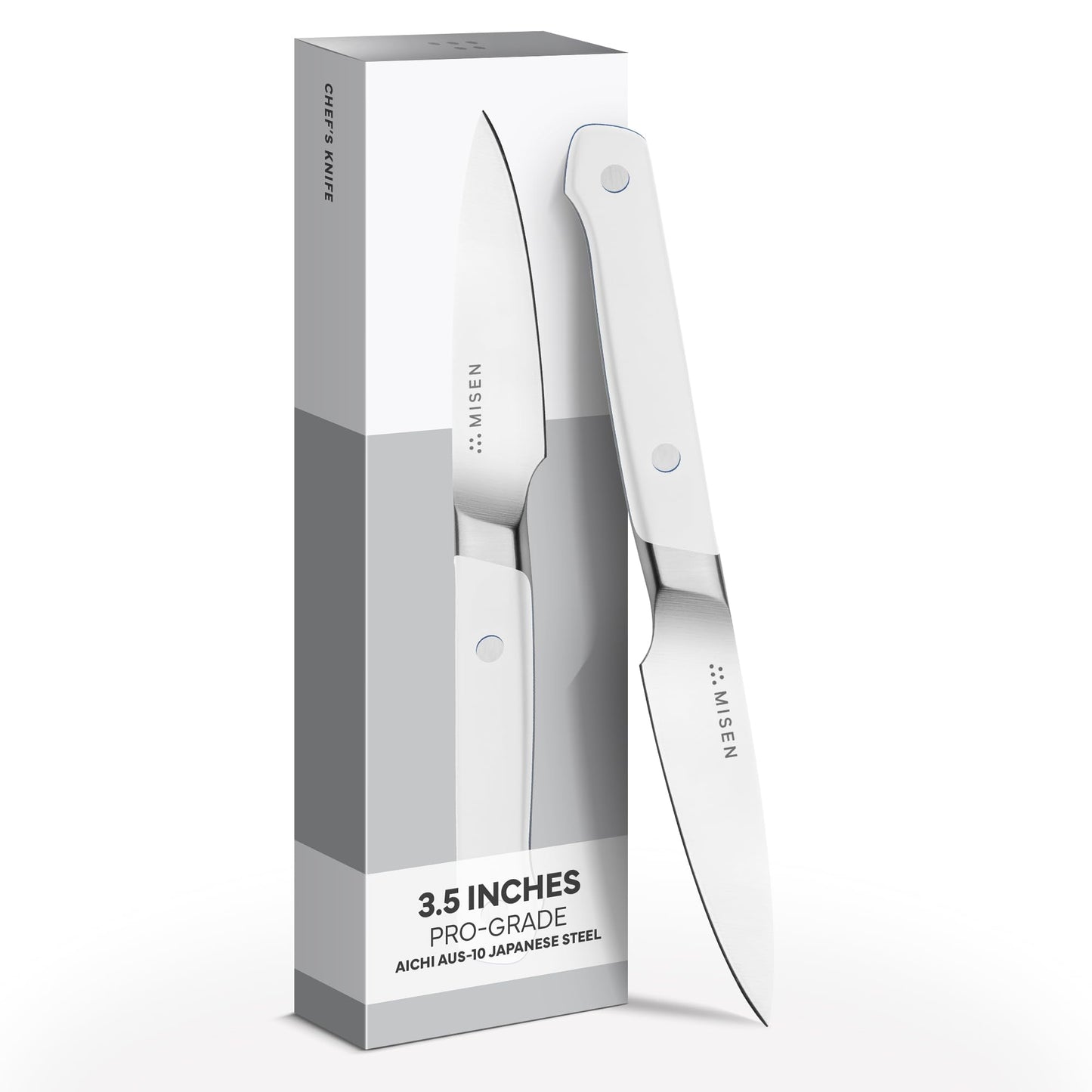 Misen 3.5‑Inch Paring Knife 2.0 - AICHI ACUTO440 High‑Carbon Stainless Steel, Rust‑Proof Blade - Ergonomic Spine, Precision Peeling, Trimming, and Slicing - Lightweight & Versatile - Black