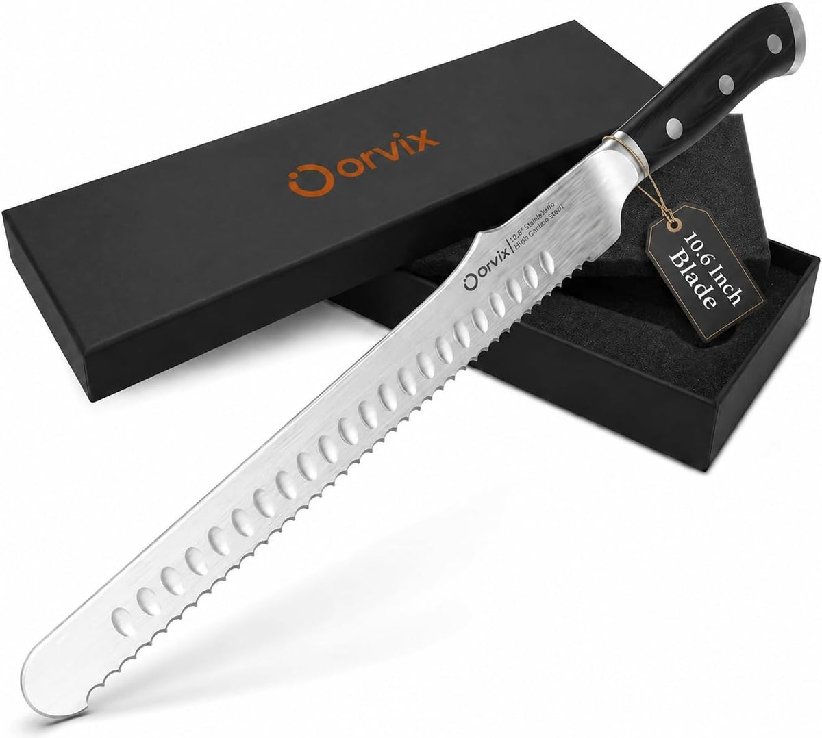 Serrated Bread Knife,9.6 Inch Razor Sharp Stainless Steel Blade with 5-Inch Handle, Best Bread Cutter for Slicing Sourdough, Bagels, Cakes & Homemade Artisan Bread