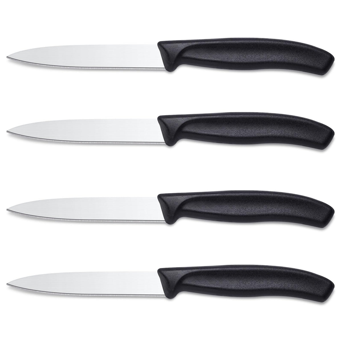 BEWOS 4-Piece Paring Knife Set - Paring Knives with Ergonomic Handle, 3.5 Inch Triple Rivet Paring Knives, Stainless Steel Black Parers for Vegetable, Fruit & Kitchen Use