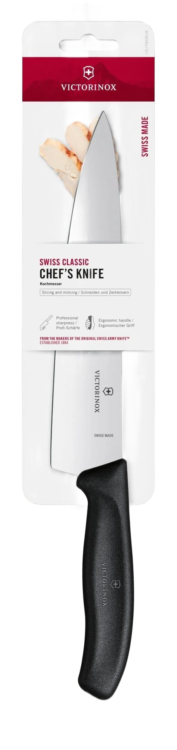 Victorinox Swiss Classic 7 Inch Santoku knife, Granton Blade, Black