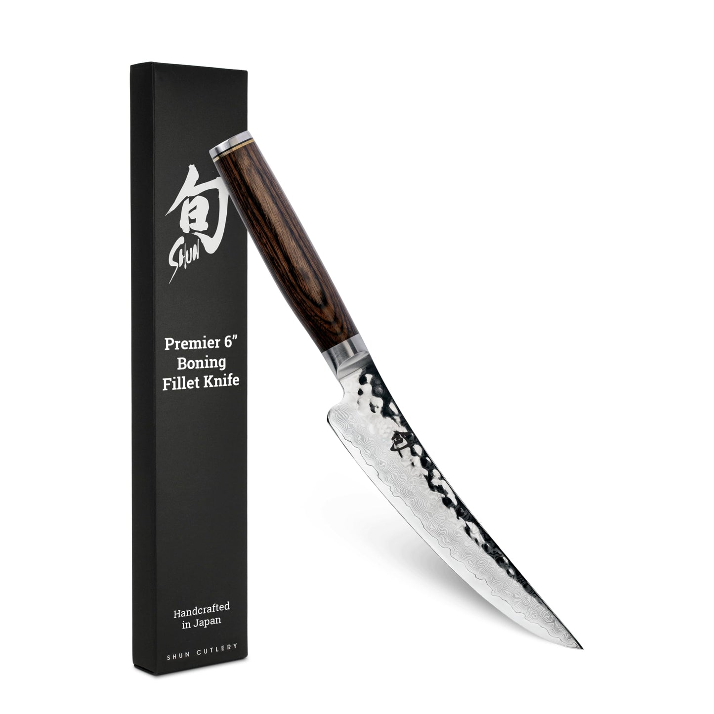 Shun Premier 6" Gokujo Boning Knife, Handcrafted Japanese Boning & Fillet Knife, VG-MAX Core with Damascus Stainless Steel Cladding, Pakkawood Handle, Meat & Fish Tool for Professional and Home Chefs