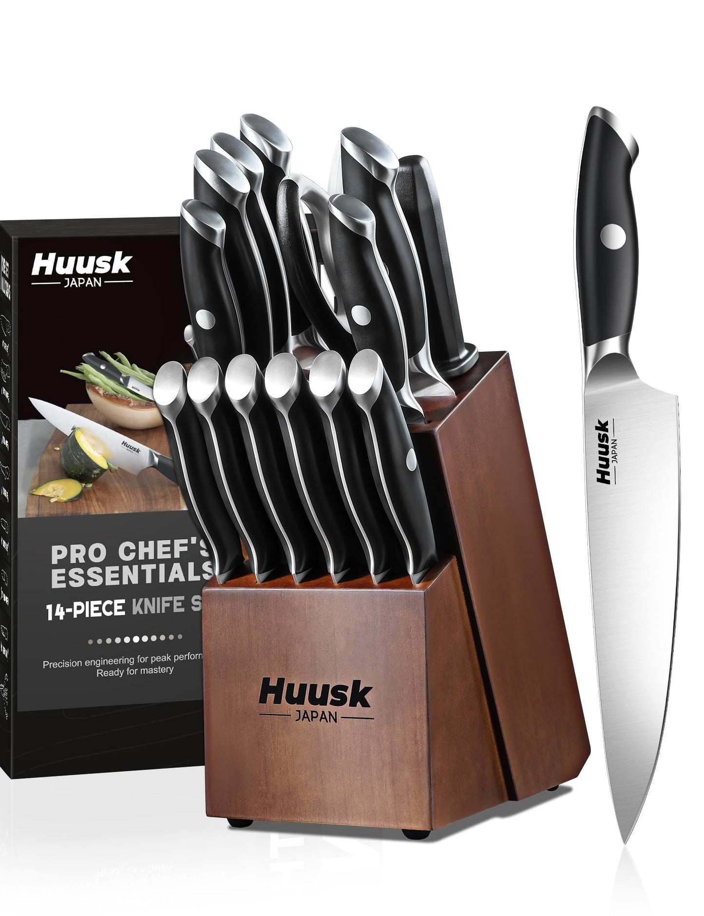 Huusk Paring Knife Ultra Sharp - 3.5" Small Kitchen Knife, Ivory White Grip
