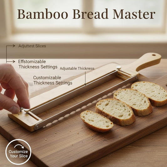 Adjustable Bread Knife for Homemade Bread, Precise Cutting Sourdough Bread, Serrated Blade Stainless, Manual Bow Design with Thickness Guide Sourdough Bread Slicer, Ideal Gift for Baker