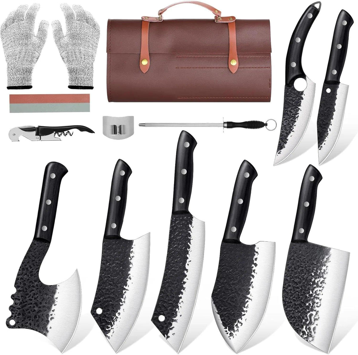 Golden Bird 6 Inch Curved Boning Knife for Meat Cutting with Non‑Slip Grip