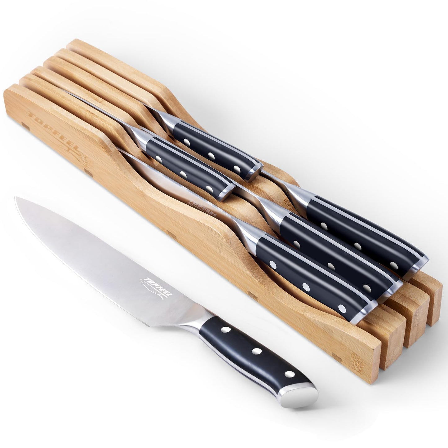 Topfeel 3PCS Chef Knife Set, German High Carbon Steel
