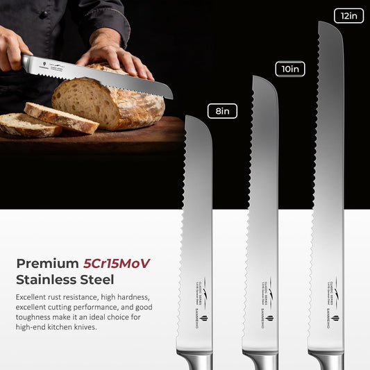 10-Inch Serrated Bread & Sourdough Knife with Wood Handle