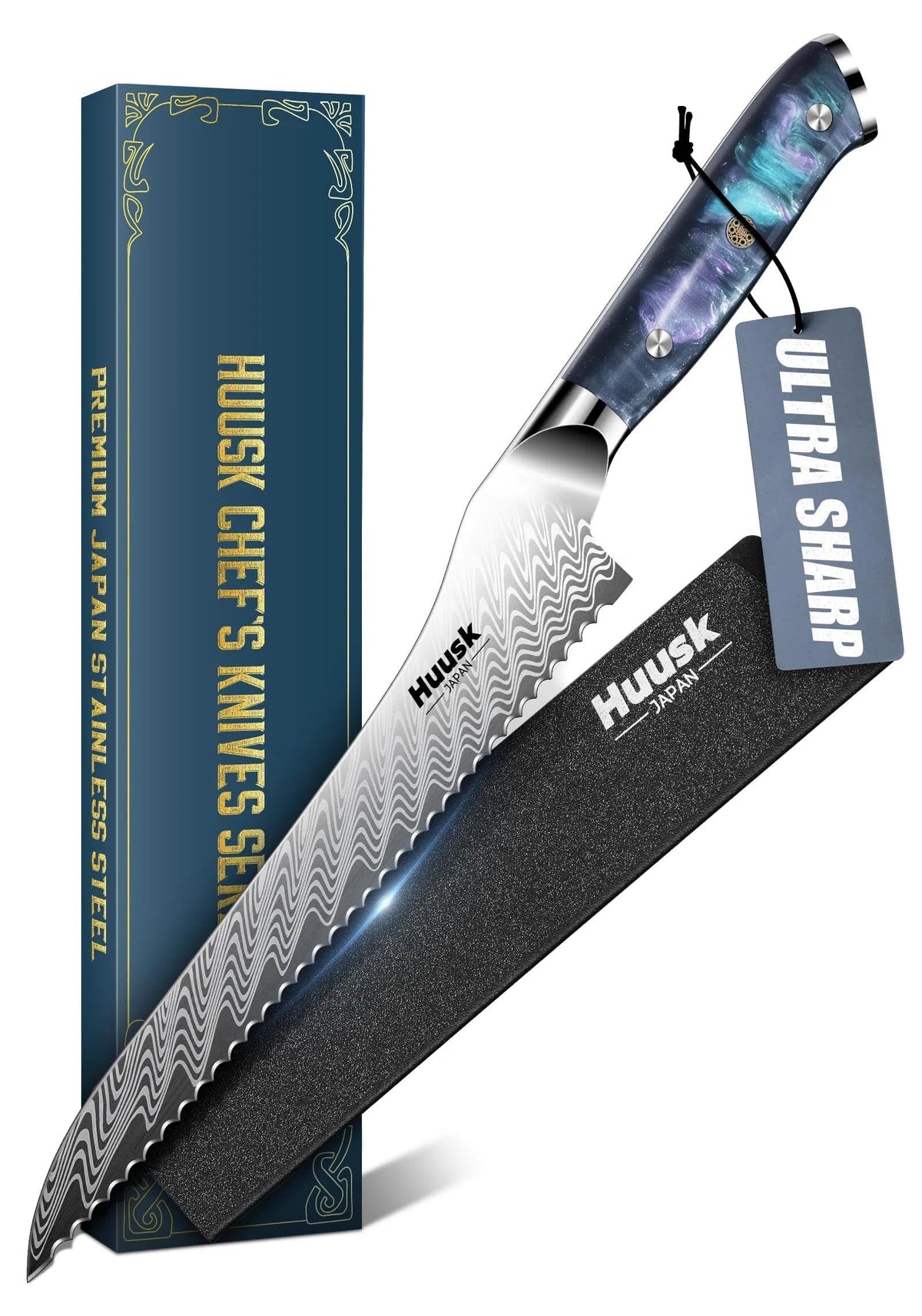 Huusk Japanese Santoku Knife 7" - Professional Chef Knife for Kitchen