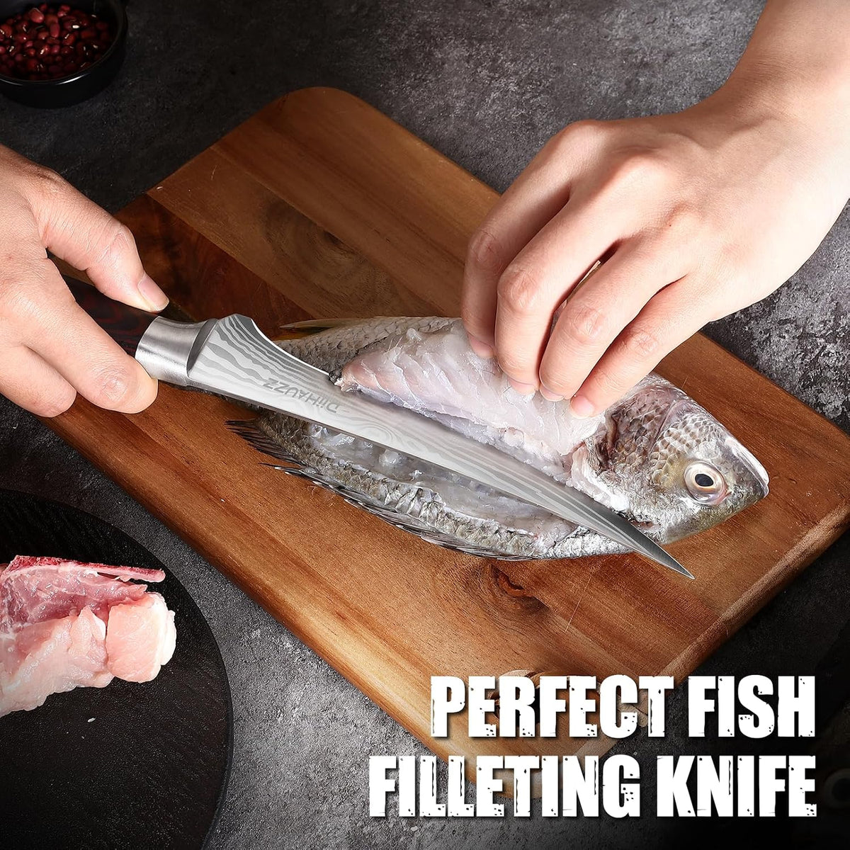 DiiHAUZZ 7 Inch Fillet Knife, Razor Sharp Boning Knife for Fish