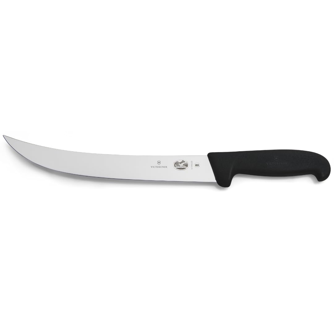 Victorinox Fibrox 8-Inch Curved Breaking Knife - Pro Butcher Slicing Knife