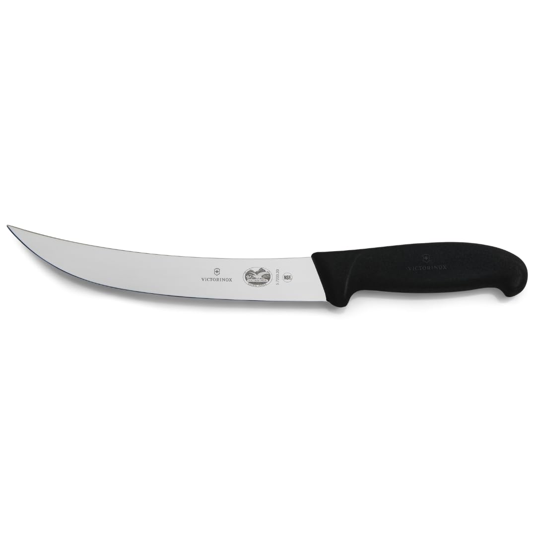 Victorinox Fibrox 8-Inch Curved Breaking Knife - Pro Butcher Slicing Knife