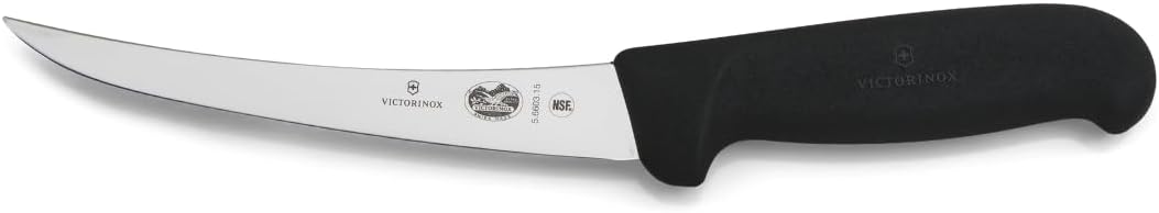 Victorinox Fibrox 6-In Curved Boning & Fillet Knife, Flexible Steel Blade