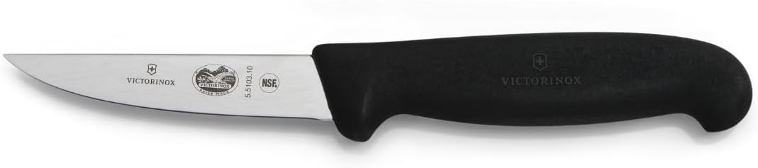 Victorinox Fibrox 4-Inch Paring Knife with Straight Edge, Black