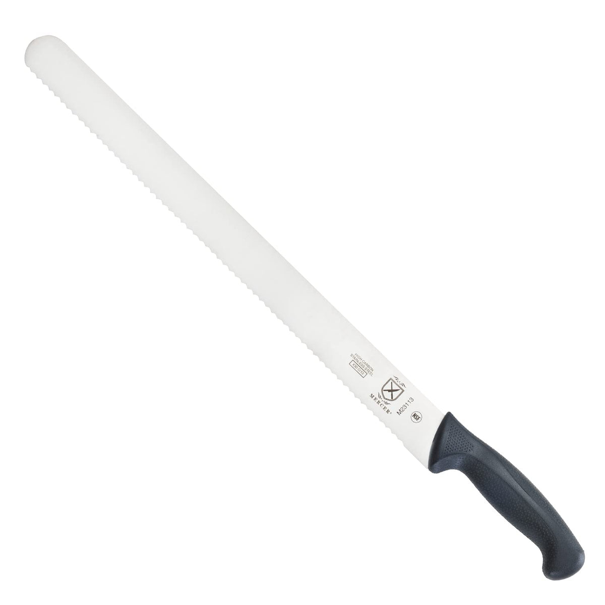 Mercer Culinary M22707 Millennia Black Handle, 7-Inch Granton Edge, Santoku Knife