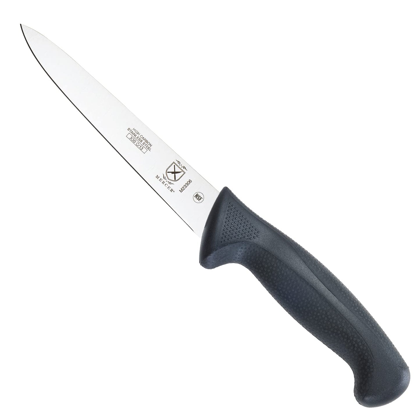 Mercer Culinary M22707 Millennia Black Handle, 7-Inch Granton Edge, Santoku Knife