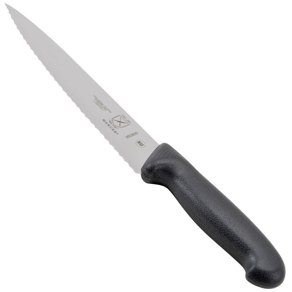 Mercer Culinary M23210 Millennia Black Handle, 10-Inch Wide Wavy Edge, Bread Knife