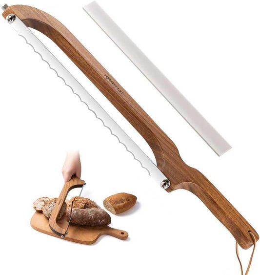 Sourdough bread knife,Bread slicer for homemade bread,(1,brown)