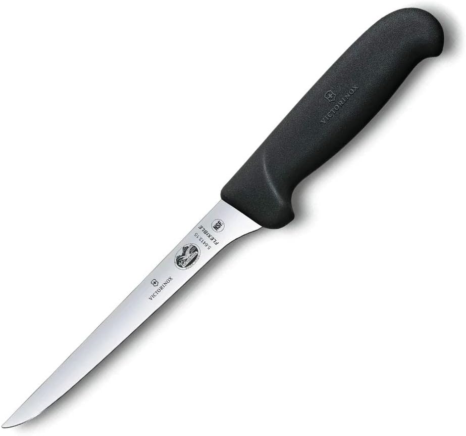 Victorinox Fibrox 6-In Curved Boning & Fillet Knife, Flexible Steel Blade