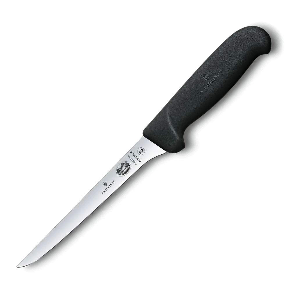 Victorinox Fibrox 6 Inch Flexible Boning Knife, Straight Blade, Black