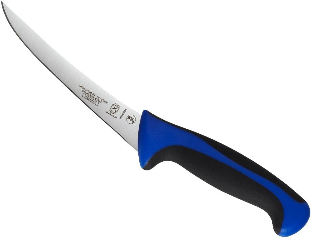 Mercer Culinary Millennia Colors 6-Inch Curved Boning Knife, Blue