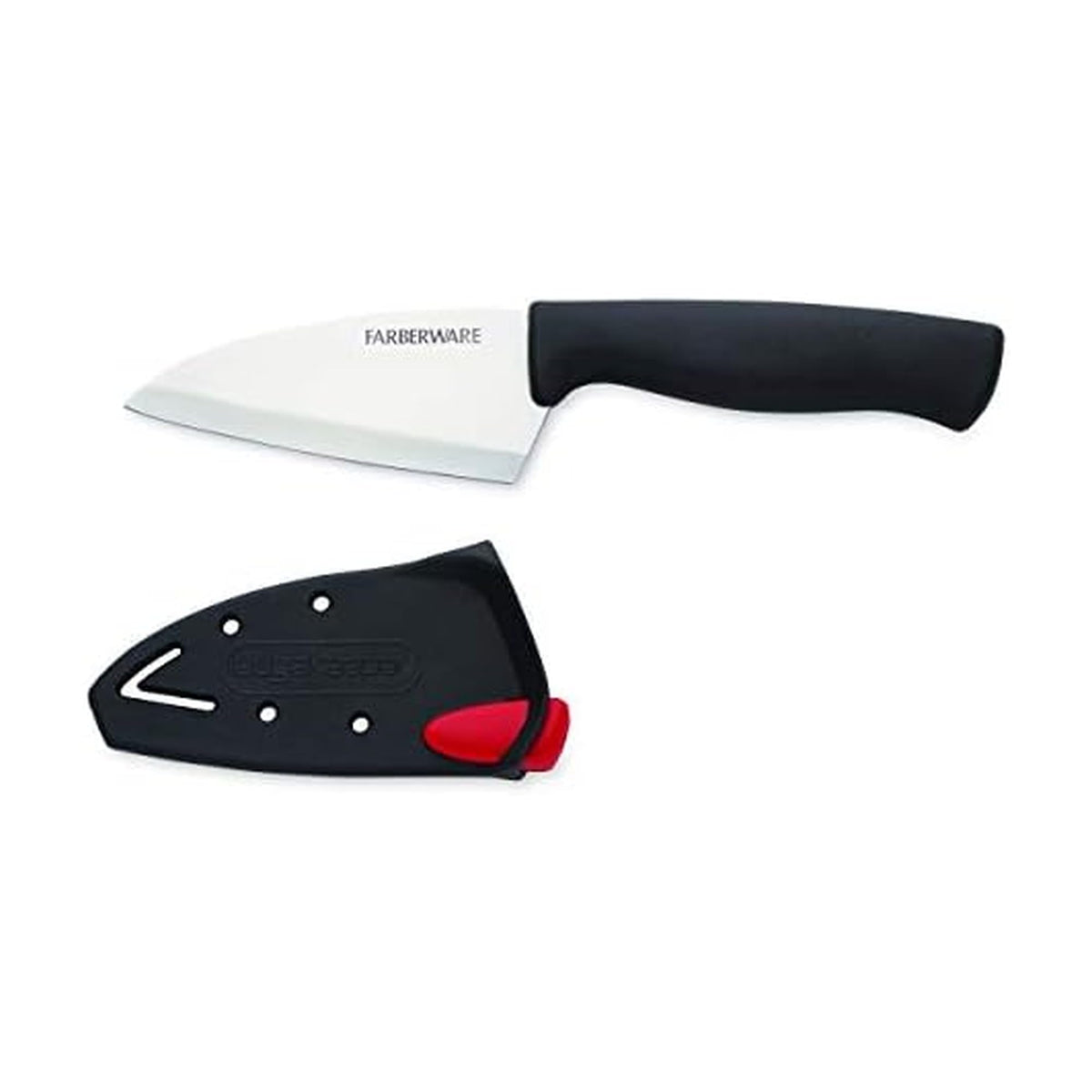 Farberware Edgekeeper 3.5-Inch Paring Knife with Self-Sharpening Blade Cover, High Carbon-Stainless Steel Kitchen Knife with Ergonomic Handle, Razor-Sharp Knife, Black