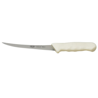 Winco 6" White Plastic Boning Knife with Handle