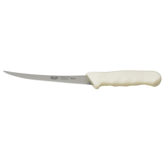 Winco 6" White Plastic Boning Knife with Handle