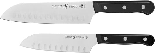 Henckels Solution 2-Pc Santoku Knife Set, Razor-Sharp, German Engineered