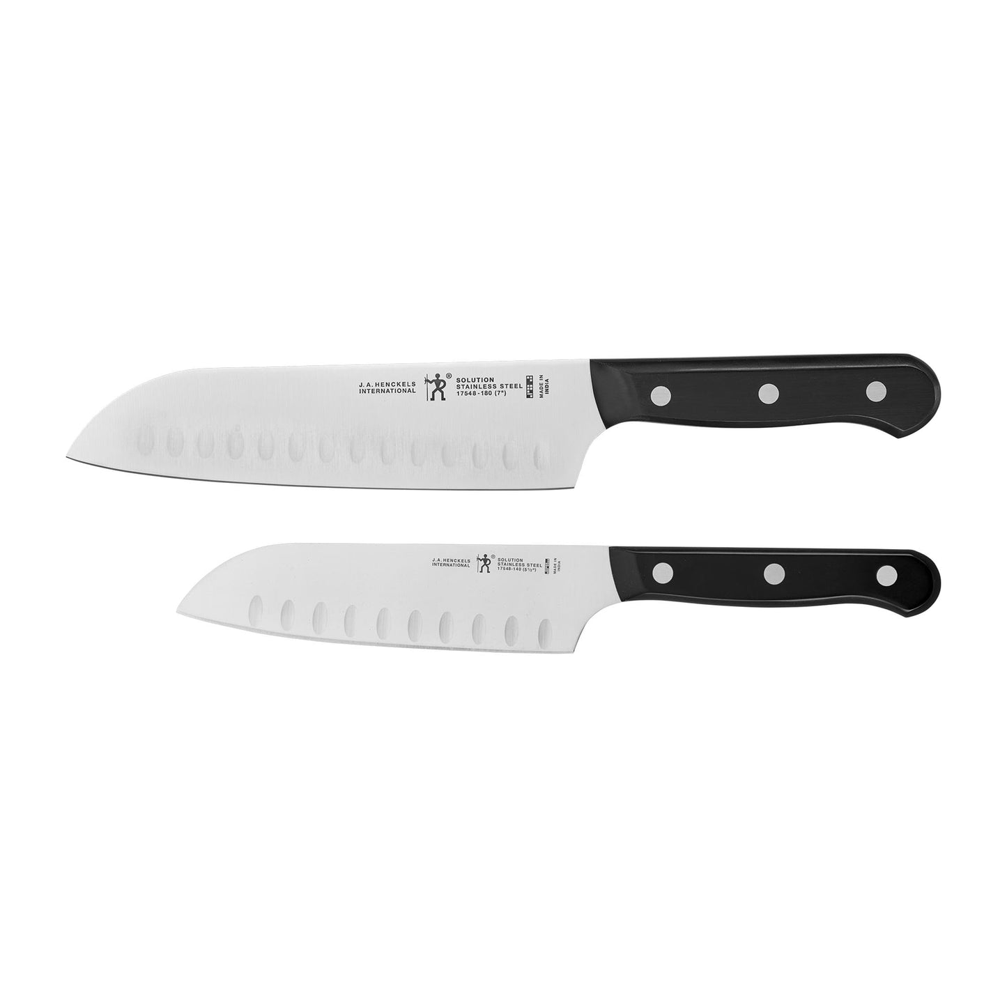 Henckels Solution 2-Pc Santoku Knife Set, Razor-Sharp, German Engineered