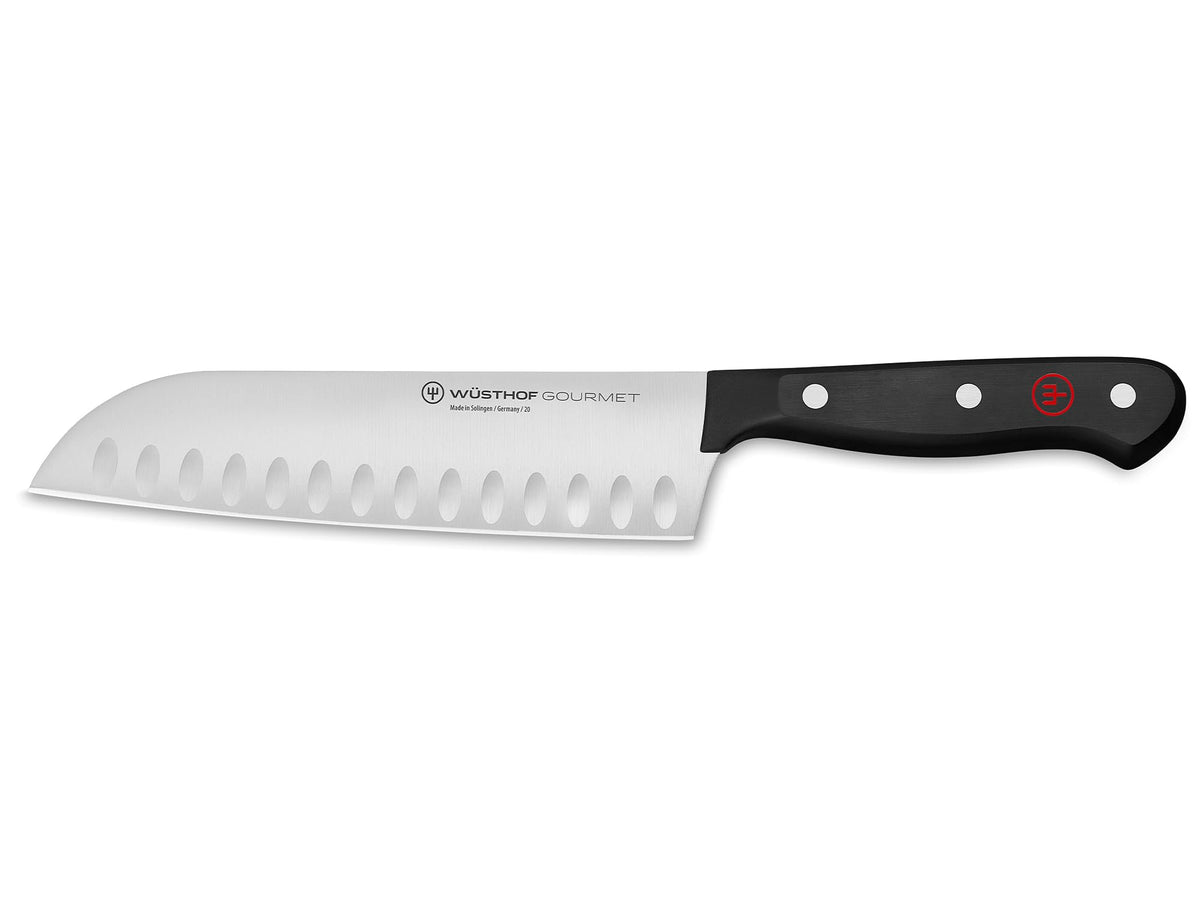 WÜSTHOF Gourmet 5" Hollow Edge Santoku Knife, Black
