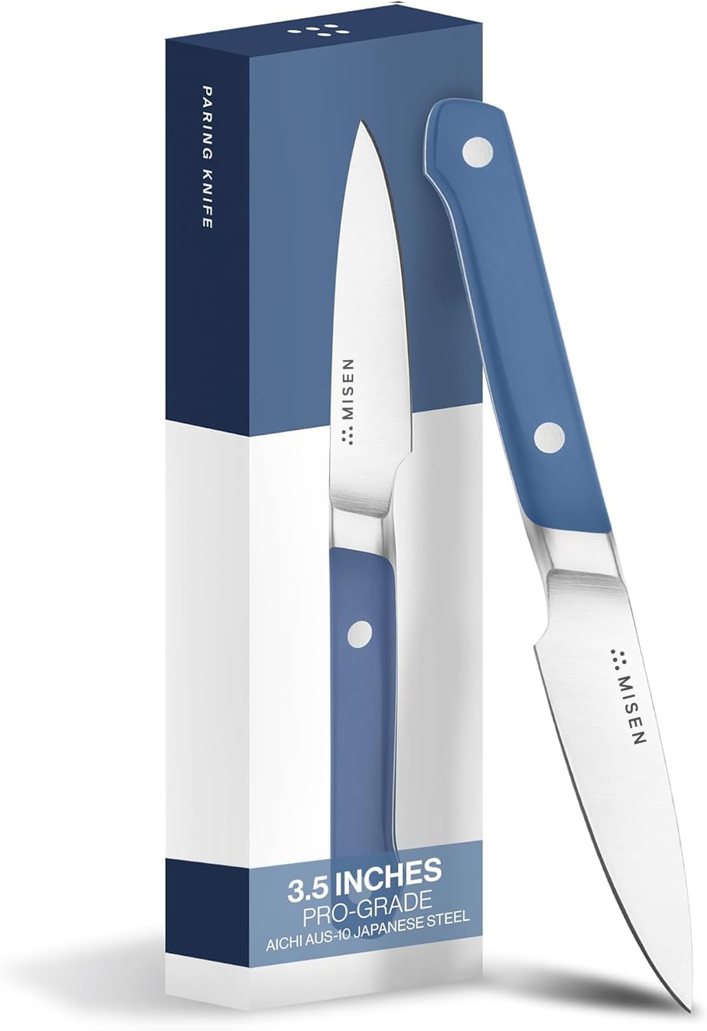 Misen 3.5‑Inch Paring Knife 2.0 - AICHI ACUTO440 High‑Carbon Stainless Steel, Rust‑Proof Blade - Ergonomic Spine, Precision Peeling, Trimming, and Slicing - Lightweight & Versatile - Black