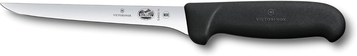 Victorinox Fibrox 6 Inch Flexible Boning Knife, Straight Blade, Black
