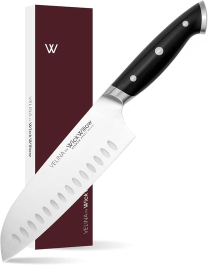 WICKWILLOW 7” Santoku Knife – Sharp Forged German Steel Kitchen Knife