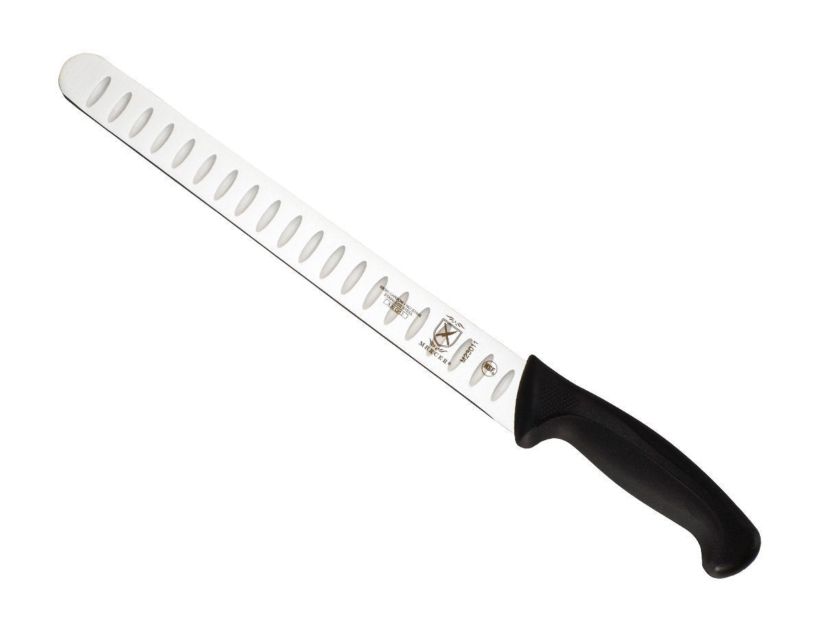Mercer Culinary M22707 Millennia Black Handle, 7-Inch Granton Edge, Santoku Knife