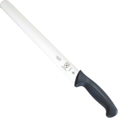 Mercer Culinary M22408 Millennia Black Handle, 8-Inch Offset Wavy Edge, Bread Knife