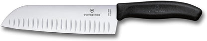 Victorinox Swiss Classic 7 Inch Santoku knife, Granton Blade, Black
