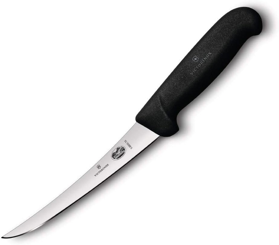 Victorinox Fibrox 6-In Curved Boning & Fillet Knife, Flexible Steel Blade