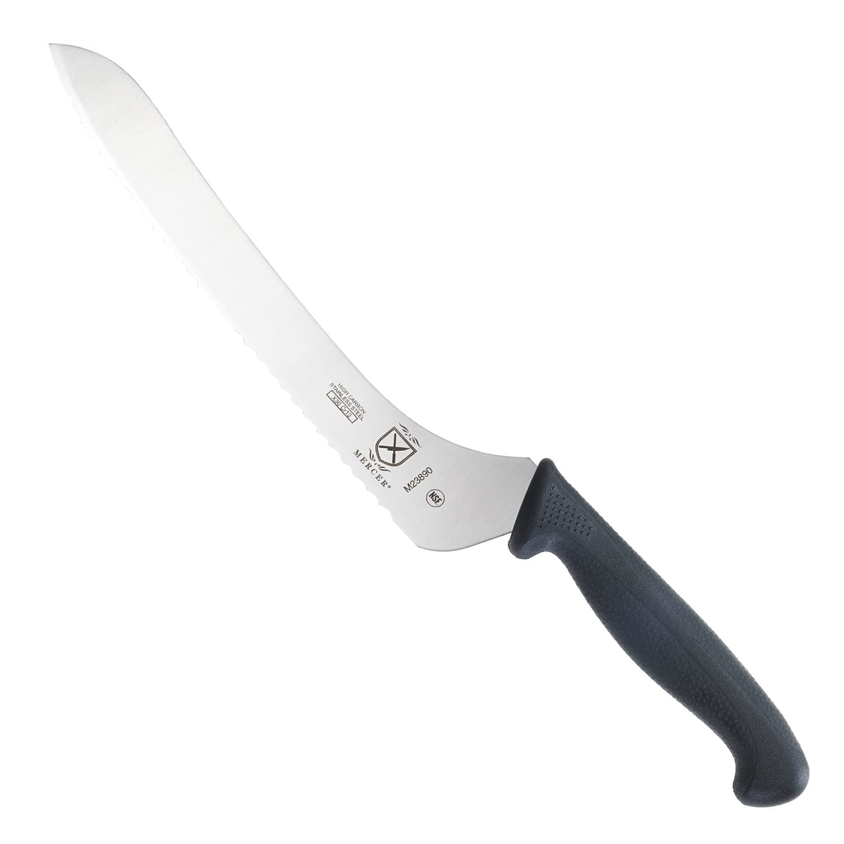 Mercer Culinary M22408 Millennia Black Handle, 8-Inch Offset Wavy Edge, Bread Knife
