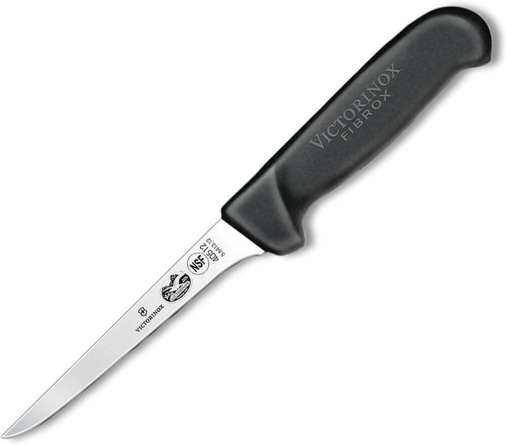 Victorinox Fibrox 5 Inch Boning Knife - Dishwasher Safe and Ergonomic Handle, Black