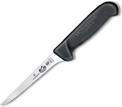 Victorinox Fibrox 6 Inch Flexible Boning Knife, Straight Blade, Black