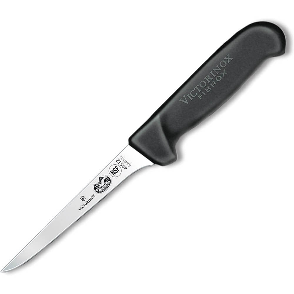 Victorinox Fibrox 6 Inch Flexible Boning Knife, Straight Blade, Black