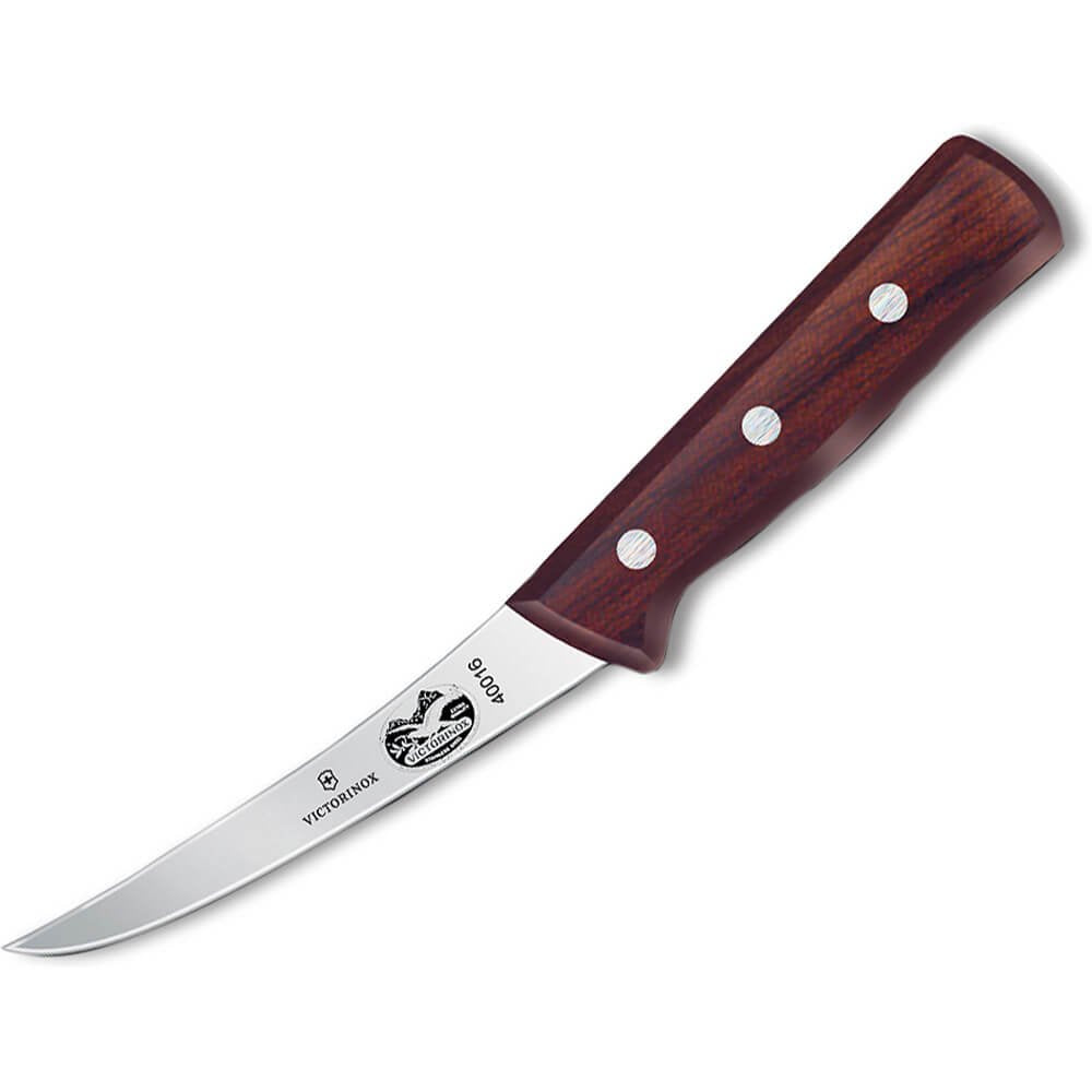 Victorinox Wood 6" Boning Knife, Curved Blade, Semi-stiff, Maple Handle