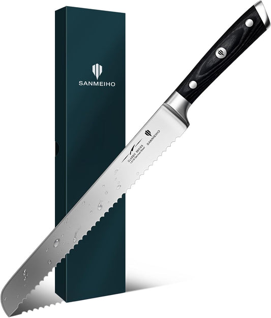10-Inch Serrated Bread & Sourdough Knife with Wood Handle