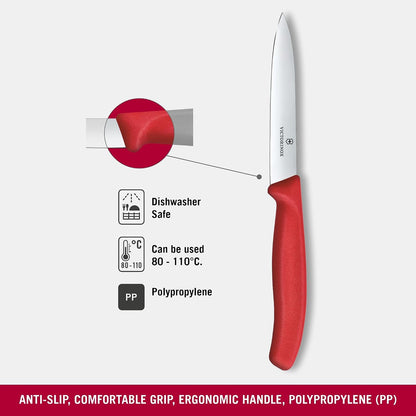 Victorinox Swiss Classic 4 Inch Straight Edge Paring Knife - Red