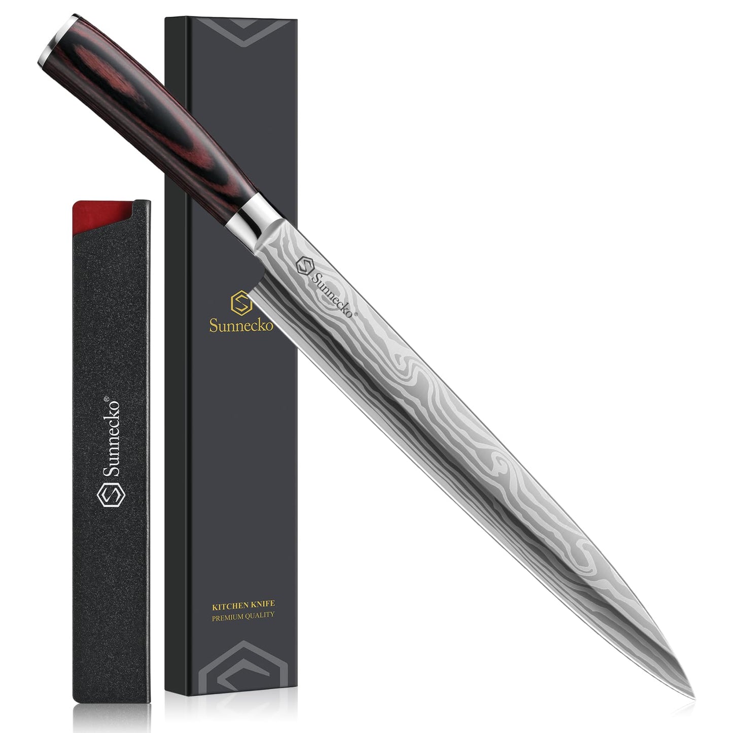 Sunnecko BBQ Carving Knife Set,Slicing and Boning Knife for Meat Cutting