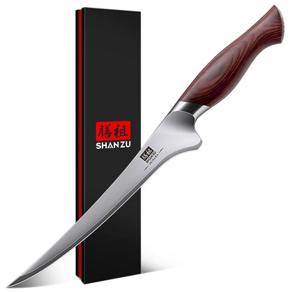 7 In Chef Knife,SHAN ZU 10Cr15Mov High Carbon Stainless Steel Santoku Knife