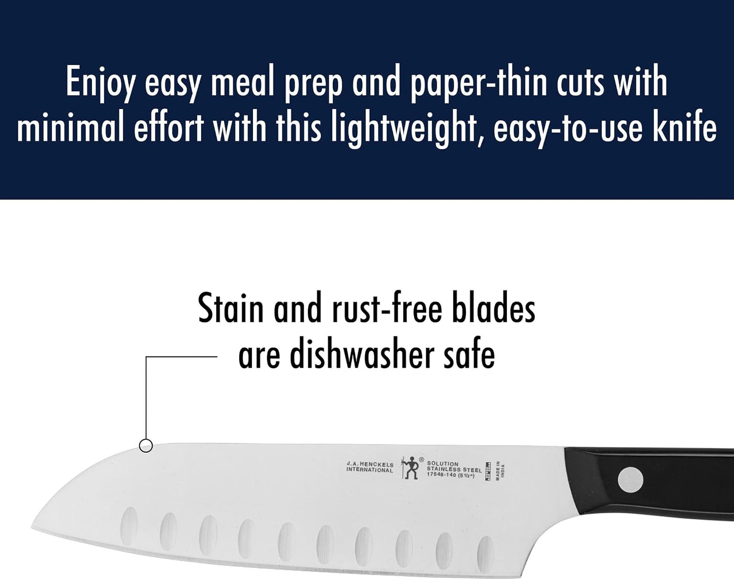 Henckels Solution 2-Pc Santoku Knife Set, Razor-Sharp, German Engineered