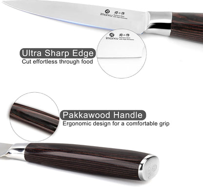 imarku Paring Knife 3.5 Inch, Japanese High Carbon Stainless Steel