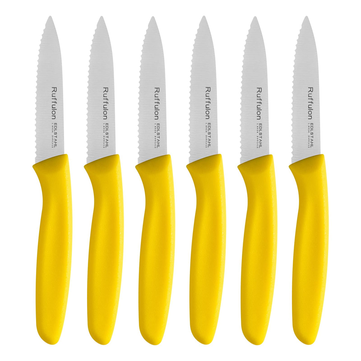 Serrated Paring Knife,Stainless Steel,6 Piece Fruit Knife,Colorful
